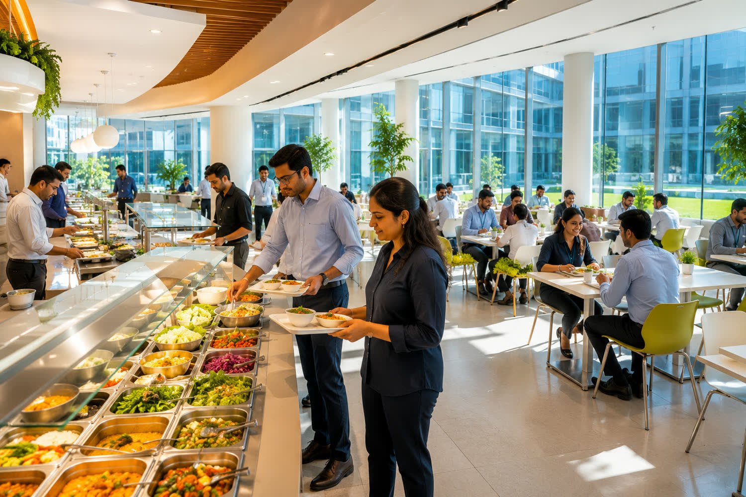 Service in a residential campus dining hall